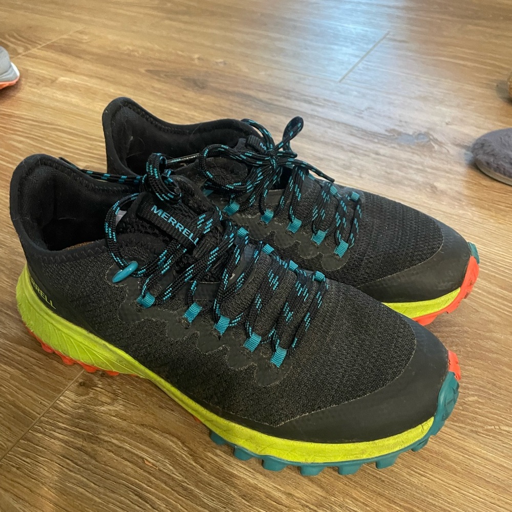Merrell Black and Neon Trail Shoes